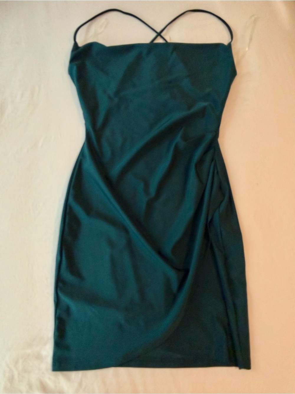 Windsor Teal Spaghetti-Strap Mini Dress